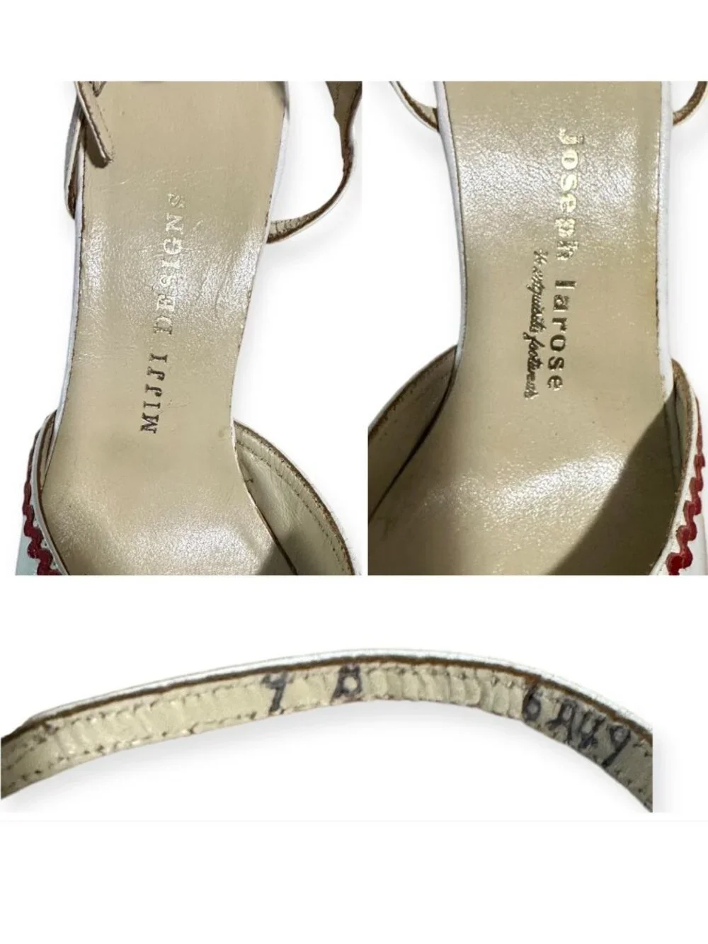 Vintage Joseph Larose High Heel Leather Sandal  with  Ric Rac tape, Size 9